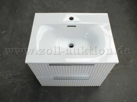 1 lavabo encastré avec meuble sous-vasque de marque LAVITA en blanc.
