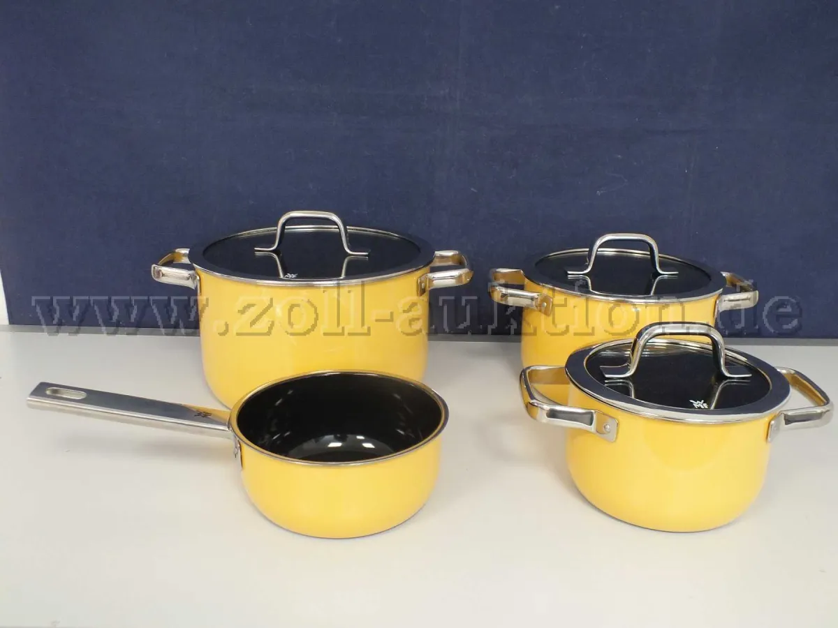 1 WMF Fusiontec Mineral Pro 4-teiliges Topf-Set "Mango Yellow"