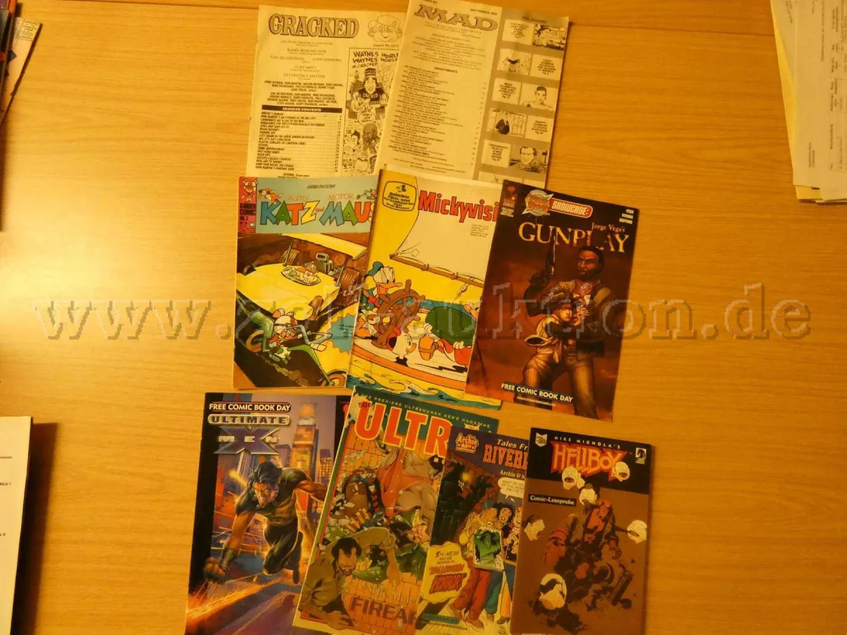 19 verschiedene Comichefte;