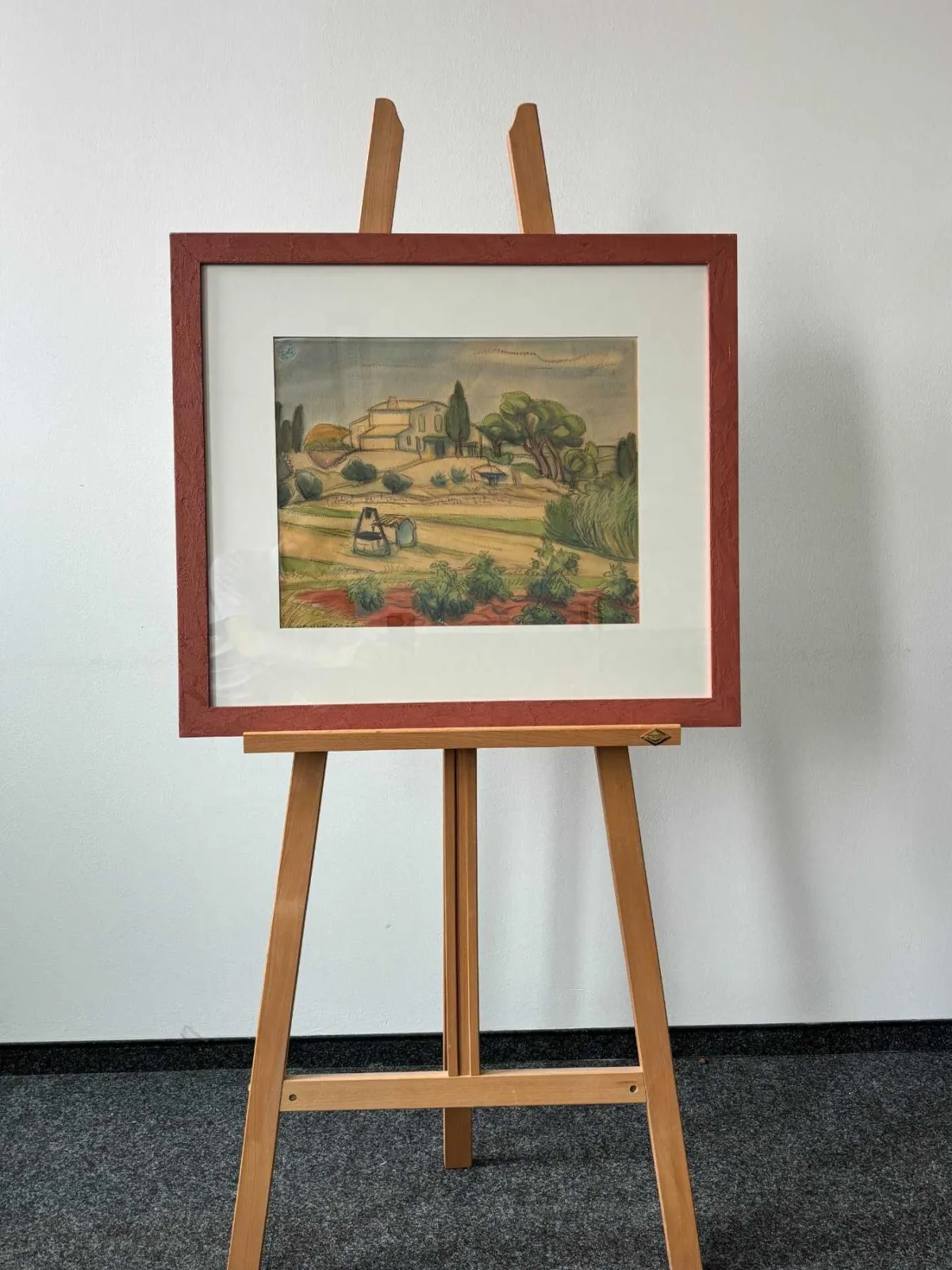 1 Bild Künstler Albert Heinzinger - Landschaft in Südfrankreich - Aquarell