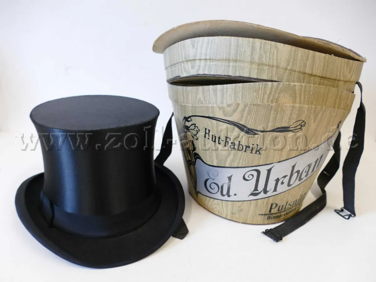 1 top hat, Hut-Fabrik Ed. Urban Pulsnitz with original hat box