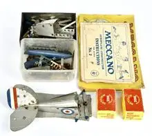 Meccano, bouwdelen, voor vliegtuig o.a.