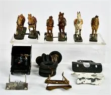 Lineol e.a., chevaux, figures de chemin de fer, pièces détachées