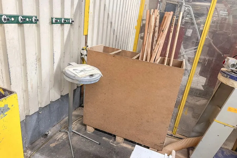 Wooden shelf and garbage bag stand