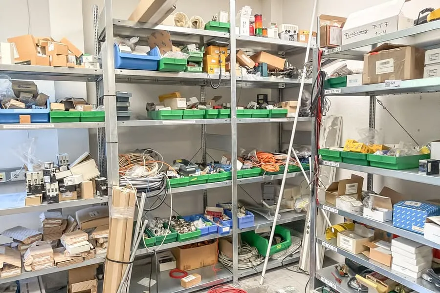 Contenu de 2 étagères : pièces électroniques