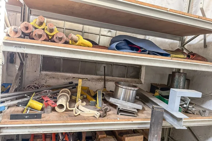 Contents of 2 shelf levels: Miscellaneous
