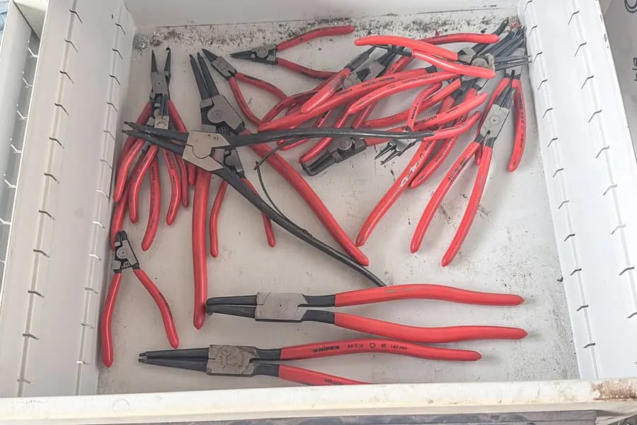 Shop contents: circlip pliers