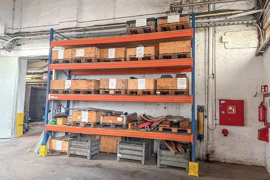 Heavy-duty shelving, approx. 4.4 linear meters