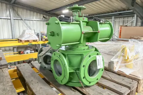 4-wegklep met pneumatische aandrijving DN 150