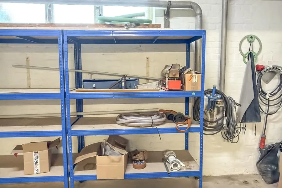 Shelf contents: machine spare parts