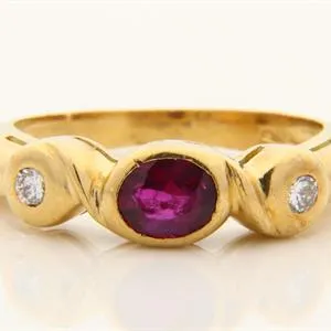 Diamant/Rubin - Damenring