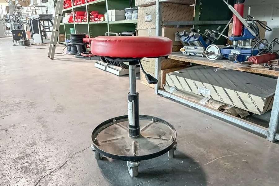 Tabouret d'atelier Arebos AR-HE-WH 136, mobile