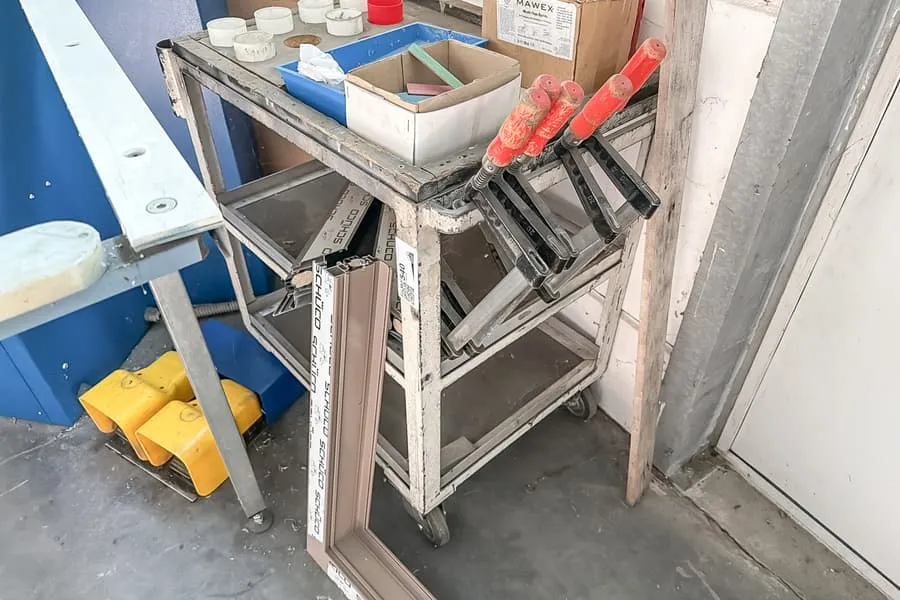 Workshop trolley with contents