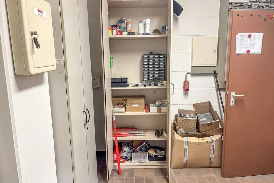Office cabinet with contents: various