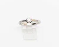 Solitaire ring, 18kt witgoud, diamant ca. 0,20 ct, ca. 3,0 g, maat 51