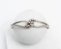 Armband, 14kt witgoud, 10 diamanten ca. 0,42 ct, ca. 18,9 g, ca. 18,5 cm lang