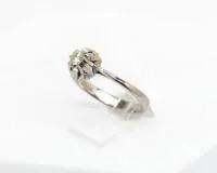 Solitaire ring, 18kt witgoud, briljant, ca. 3,7 g, maat 61