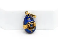 Sieradei, 18kt geelgoud, Fabergé, emaille, saffier, genummerd 19/500, ca. 7,9 g