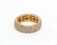 Band ring, 18kt rose gold, diamonds total approx. 3.55 ct, approx. tw-w/vs1-si, 6.4 g, size 55