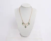 Collier, or jaune 18 ct, turquoises, diamants, env. 9,5 g