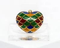 Harthanger, 18kt geelgoud, emaille, ca. 17 g