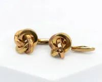 Paar manchetknopen, 14kt geelgoud/roodgoud, ca. 12 g