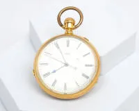 Значимые ранние карманные часы A. Lange & Söhne, Дрезден/Гласхютте, ок. 1868, золото 18К, корпус и механизм № 5407, эмалевый циферблат