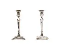 Paire de bougeoirs, probablement Italie, 20e s., argent 800, H. 20 cm, total env. 464 g