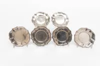 5 coasters in fitting curved baroque form, silver 800, ø approx. 15.5 cm, total 460 g