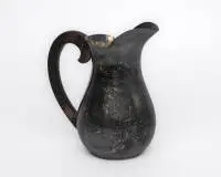 Pichet en argent, Pforzheim, argent 835, Lutz & Weiß, anse en bois, H. 18 cm, poids total 372 g