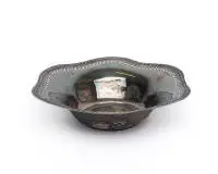 Coupe, argent 800, poinçon impérial, marque de fabricant en épi couché, bord ondulé avec décor ajouré, H 6,5 cm, Ø env. 25,5 cm, 290 g