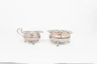 Boîte à sucre et bol à lait, Sheffield, 1931, argent sterling, env. 396 g au total