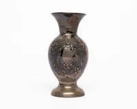 Vase, silver 800, hallmark, maker's mark WS (Walter Schmitt), baluster form with rocaille and floral decoration, approx. 16 cm high, approx. 220 g
