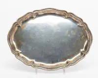 Plateau, Wilkens, argent 925, forme contournée, numéro de modèle 7855, env. 33 x 25 cm, env. 447 g