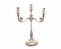 Kandelaber, 3-armig, onleesbaar gestempeld, h. 42,5 cm, ca. 1.008 g