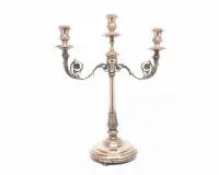 Candélabre, 3 feux, poinçon illisible, H. 42,5 cm, env. 1 008 g