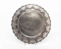Plat de service, Bruckmann & Söhne, Heilbronn, 1910-1930, argent 925, modèle n° 12521, bord ajouré, ø 41 cm, env. 1 043 g