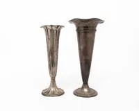 Vaas, zilver 800, slanke trompetvorm, 27 cm hoog, ca. 173 g;