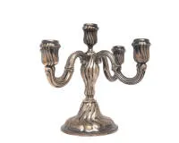 Girandole, allemande, après 1888, argent 800, chandelier à cinq branches sur base ronde, base lestée, H. 26 cm, env. 840 g brut, soudures