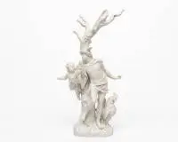 Groupe de figures, Mercure et Amour, KPM, marque au sceptre, 1911, d'après un dessin de Friedrich Elias Meyer l'Ancien, 1762, env. 33 cm de haut, collé, caducée et attribut du putto manquants