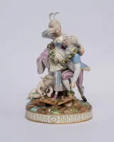 Figurine en porcelaine, "Le pont cassé", Meissen, probablement vers 1780, modèle de Michel Victor Acier vers 1777, marque aux épées sous glaçure avec étoile, env. 25 x 16 x 13 cm, restauré