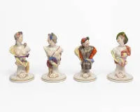 4 фарфоровые фигуры, Nymphenburg, аллегории весны, лета, осени и зимы, Франц Антон Бустелли, высота ок. 15 см каждая