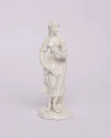 Porzellanfigur, "Junge Dame", Ludwigsburg, um 1765, 18 cm hoch, Brandrisse