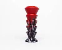 Deux vases en verre artistique, probablement Italie, fin 20e siècle, H. 23 cm et 25 cm