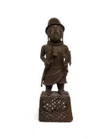 Guerrier, Bénin, Afrique, bronze, env. 44 cm de haut