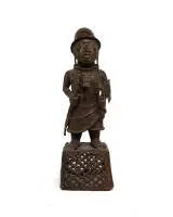 Guerrier, Bénin, Afrique, bronze, env. 44 cm de haut