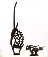 Deux Tyi Waras = masques de danse zoomorphes à coiffe, Bambara/Mali