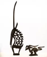 Deux Tyi Waras = masques de danse zoomorphes à coiffe, Bambara/Mali