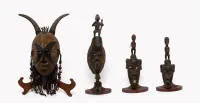 Lot de 4 masques de danse, Baule/Côte d'Ivoire, Gaola/Babun