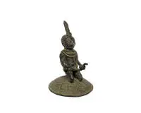 Trois figures, homme sur tortue, dignitaire agenouillé, cavalier, Bénin, Afrique, env. 24,5 cm de haut